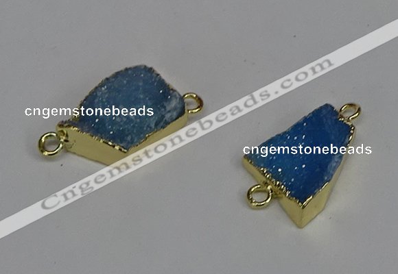 NGC1361 12*16mm - 18*25mm freeform druzy agate connectors