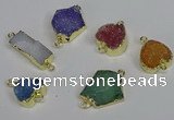 NGC1370 12*16mm - 18*25mm druzy agate connectors wholesale