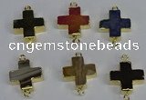 NGC1372 18*18mm - 20*20mm cross agate connectors wholesale