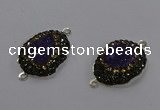 NGC1376 18*25mm freeform druzy agate gemstone connectors