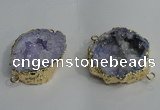 NGC138 30*40mm - 35*45mm freeform plated druzy agate connectors