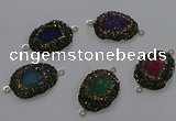 NGC1382 18*25mm freeform druzy agate gemstone connectors