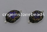 NGC1386 18*25mm freeform druzy agate connectors wholesale