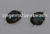 NGC1388 18*25mm freeform druzy agate connectors wholesale