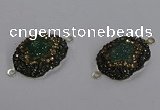 NGC1389 18*25mm freeform druzy agate connectors wholesale