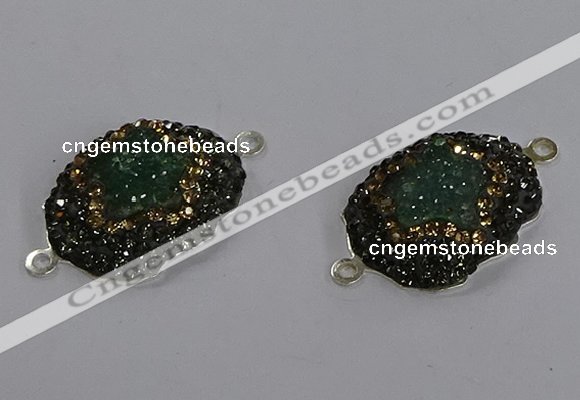 NGC1389 18*25mm freeform druzy agate connectors wholesale