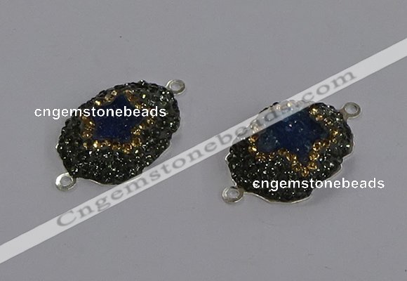 NGC1390 18*25mm freeform druzy agate connectors wholesale