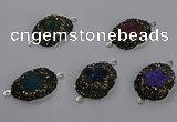 NGC1392 18*25mm freeform druzy agate connectors wholesale