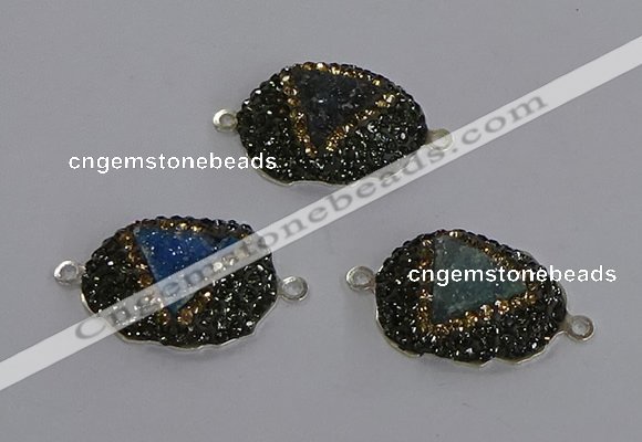 NGC1398 18*25mm freeform druzy agate connectors wholesale