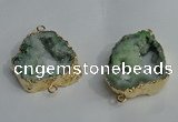 NGC140 30*40mm - 35*45mm freeform plated druzy agate connectors