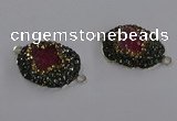 NGC1406 18*25mm freeform druzy agate connectors wholesale