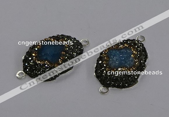 NGC1408 18*25mm freeform druzy agate connectors wholesale