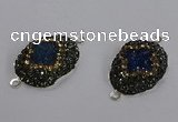 NGC1410 18*25mm freeform druzy agate connectors wholesale