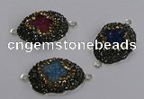 NGC1412 18*25mm freeform druzy agate connectors wholesale