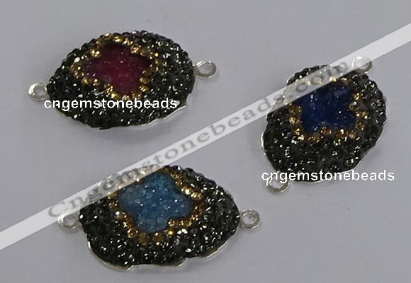 NGC1412 18*25mm freeform druzy agate connectors wholesale