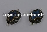 NGC1418 18*25mm freeform druzy agate connectors wholesale