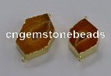 NGC1425 18*25mm - 25*35mm hexagon druzy agate connectors