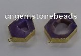 NGC1426 18*25mm - 25*35mm hexagon druzy agate connectors