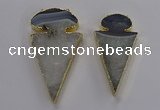 NGC1439 35*60mm - 40*75mm arrowhead agate gemstone connectors