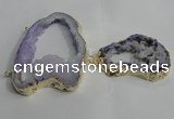 NGC144 40*50mm - 55*70mm freeform plated druzy agate connectors