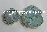 NGC145 40*50mm - 55*70mm freeform plated druzy agate connectors