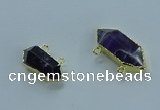 NGC1453 10*24mm - 14*35mm hexagon amethyst connectors wholesale