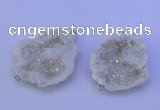 NGC1470 28*35mm - 40*45mm freeform plated druzy agate connectors