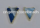 NGC1484 25*30mm - 28*35mm triangle agate gemstone connectors