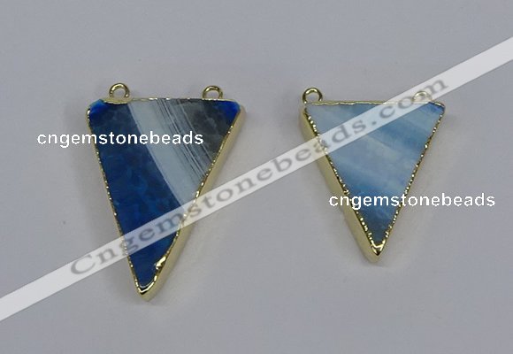 NGC1484 25*30mm - 28*35mm triangle agate gemstone connectors