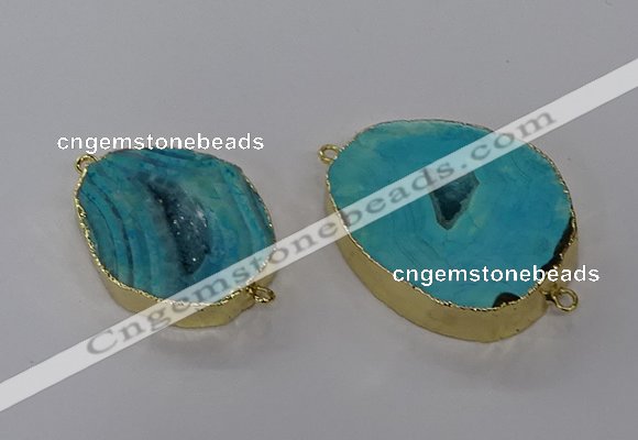 NGC1498 25*35mm - 35*40mm freeform druzy agate connectors