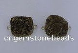 NGC1501 25*25mm square druzy quartz gemstone connectors wholesale