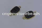 NGC1508 10*14mm rectangle druzy quartz gemstone connectors wholesale