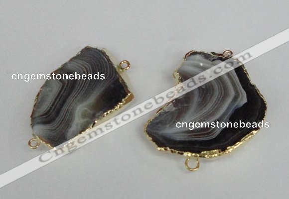 NGC151 25*40mm - 35*50mm freeform botswana agate connectors