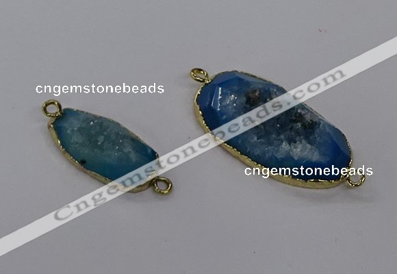 NGC1517 10*25mm - 15*30mm freeform druzy agate connectors