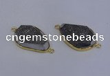 NGC1524 18*28mm freeform druzy quartz gemstone connectors wholesale