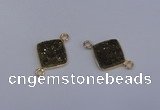 NGC1530 12*12mm diamond druzy quartz gemstone connectors wholesale