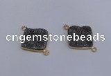 NGC1537 18*18mm diamond druzy quartz gemstone connectors wholesale