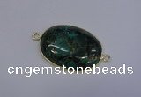 NGC1551 22*30mm oval malachite & pyrite gemstone connectors