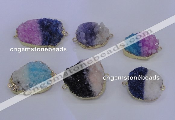 NGC1555 20*25mm - 25*35mm freeform druzy agate connectors