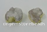 NGC1562 30*30mm - 35*35mm freeform druzy quartz connectors