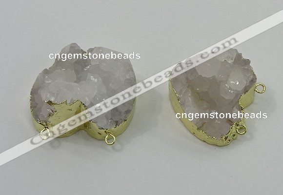 NGC1562 30*30mm - 35*35mm freeform druzy quartz connectors