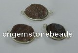 NGC157 15mm - 25mm freeform plated druzy agate connectors