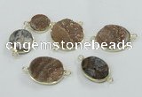 NGC158 15mm - 25mm freeform plated druzy agate connectors