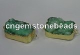 NGC1588 18*25mm - 18*28mm rectangle druzy quartz connectors wholesale