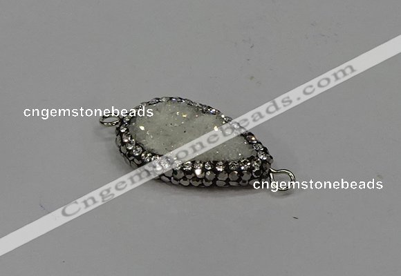 NGC1600 14*23mm flat teardrop plated quartz connectors wholesale