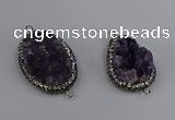 NGC1618 20*30mm - 25*35mm freeform amethyst connectors wholesale