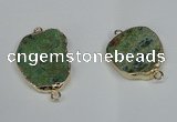 NGC162 25*35mm - 30*40mm freeform chrysocolla gemstone connectors