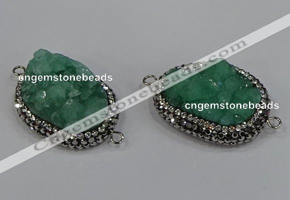 NGC1636 20*25mm - 22*30mm freeform druzy quartz connectors