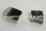 NGC165 20*25mm - 25*35mm freeform druzy amethyst connectors