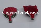 NGC1703 40*55mm - 45*60mm Fox-head agate gemstone connectors